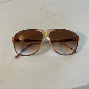 Pierre Balmain Brown Gradient Aviator Sunglasses